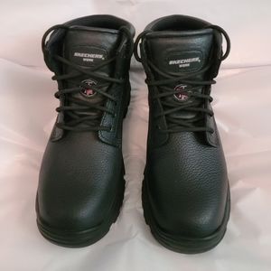 Skechers Men's Tarlac Industrial Steel Toe Boot Black on Black Size 11